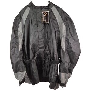 Xelement Men's Motorcycle Jacket XL Black Gray Waterproof Touring Riding NWT